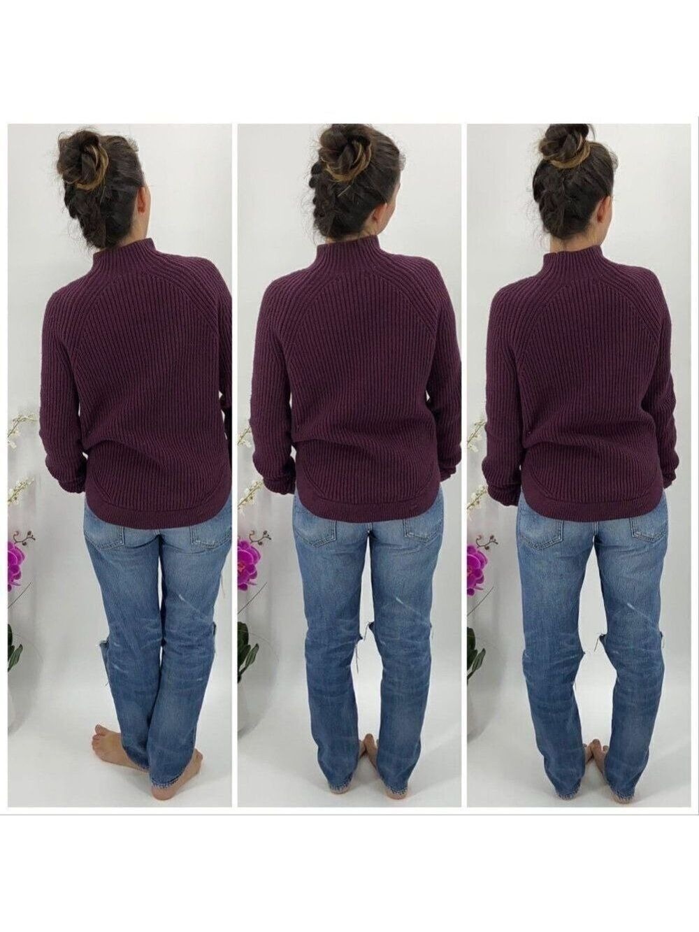$80 Treasure & Bond Mock Turtleneck Maroon XXS NWT